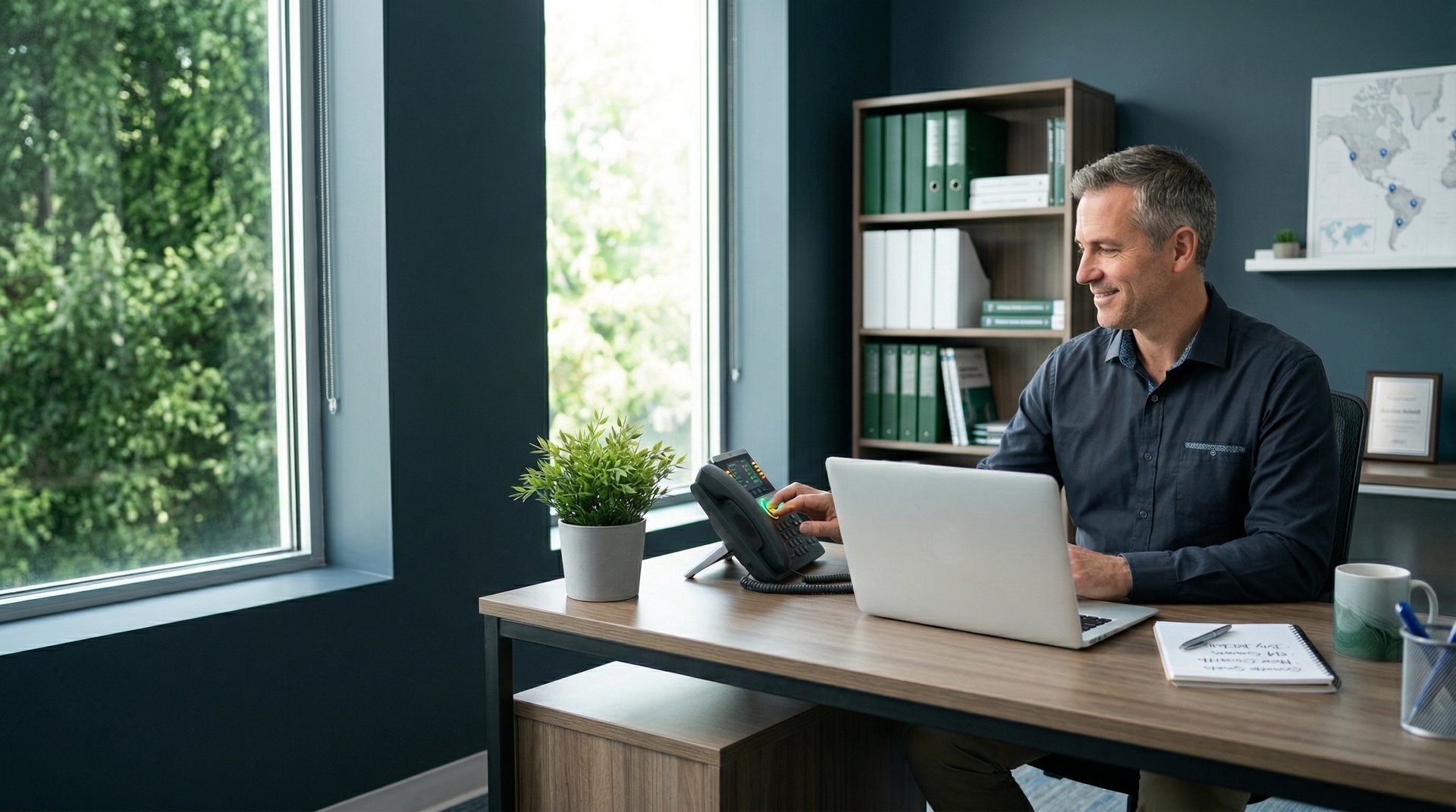 Local business owner reviewing a new website on a laptop
