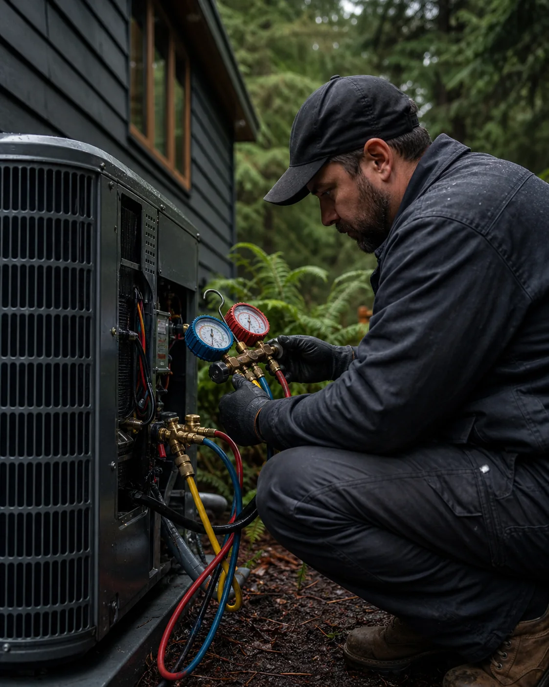 HVAC professional at work