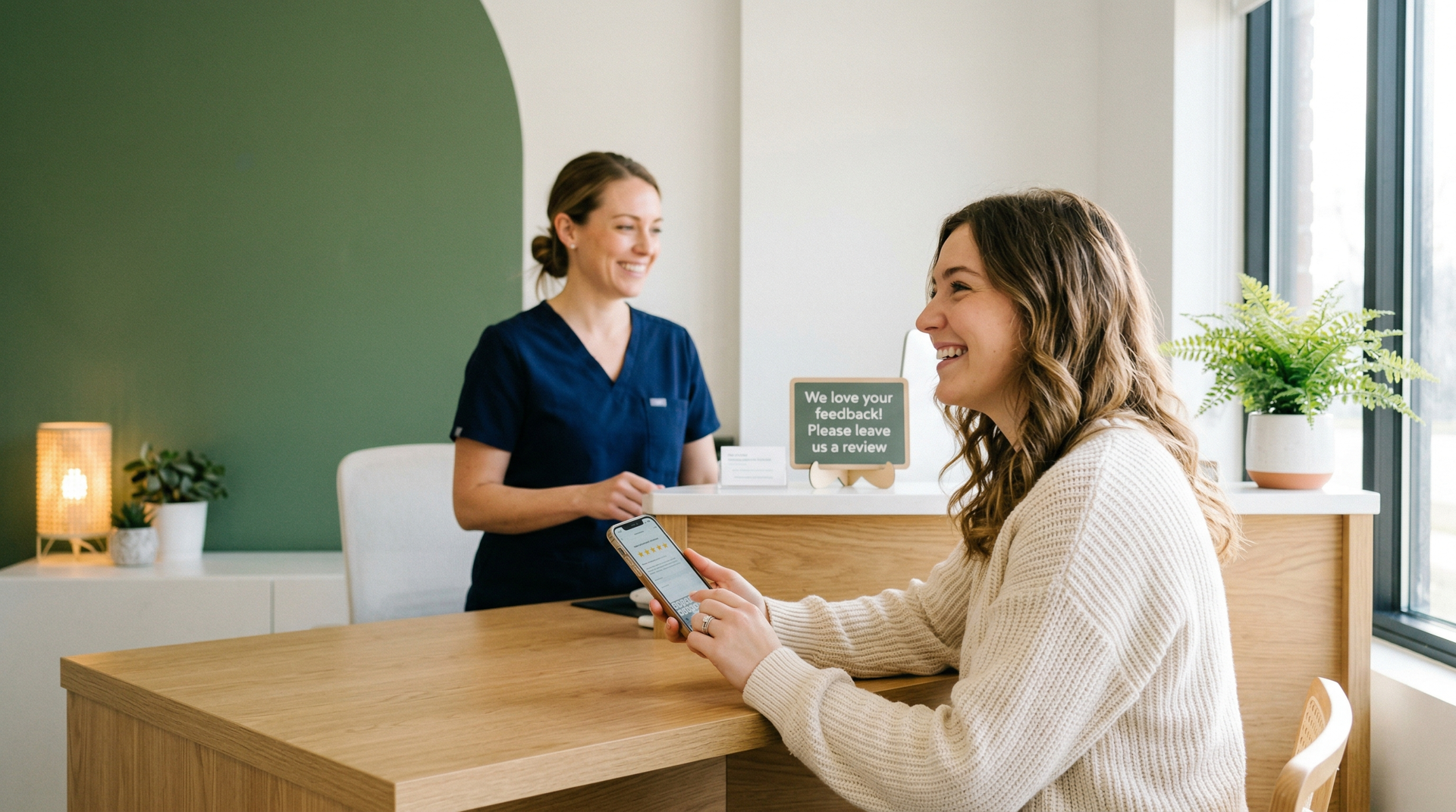 Customer leaving a 5-star review