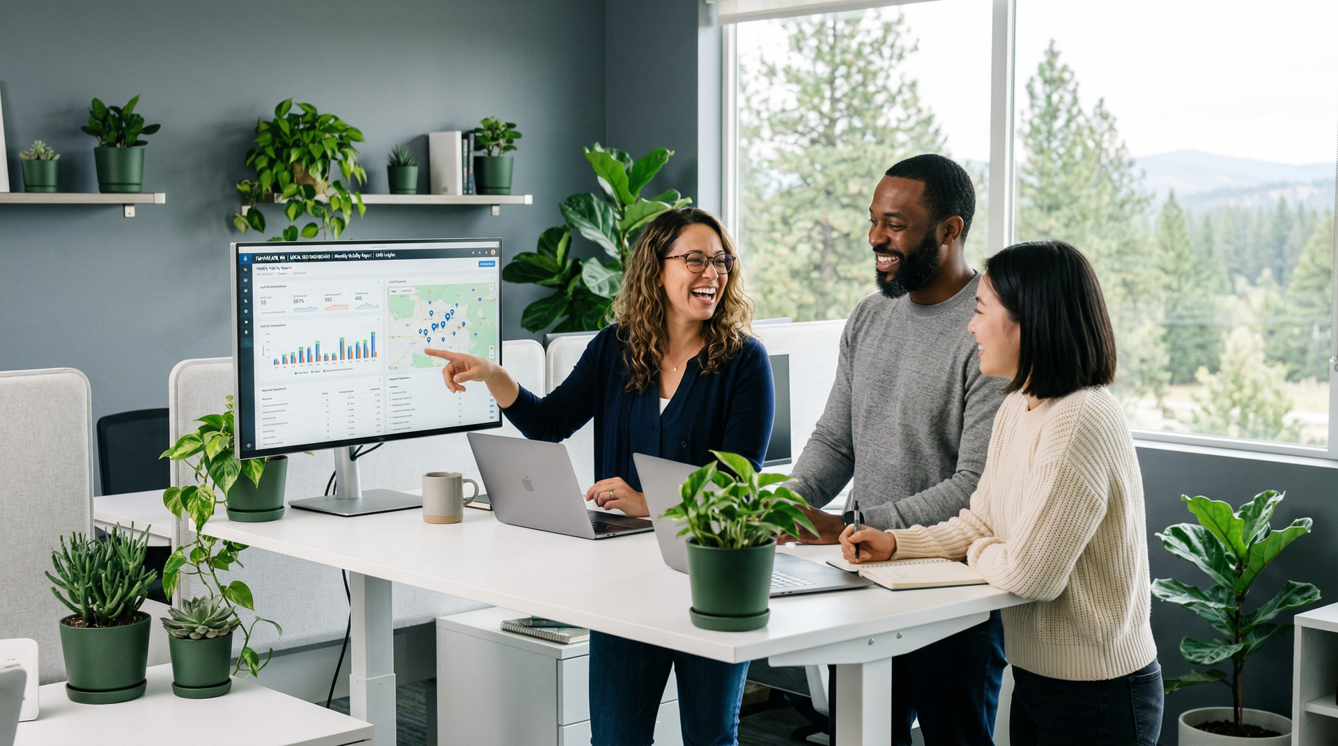 Spruce Local team collaborating on client strategies